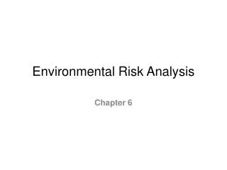 Environmental Risk Analysis