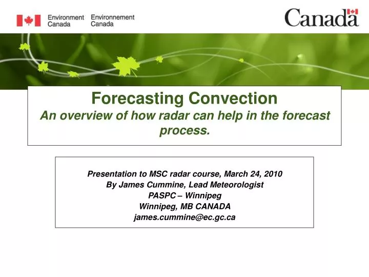 forecasting convection an overview of how radar can help in the forecast process