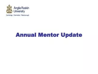 Annual Mentor Update