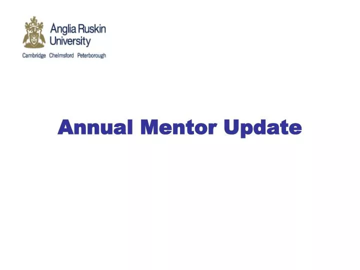 annual mentor update