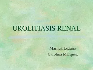 urolitiasis renal
