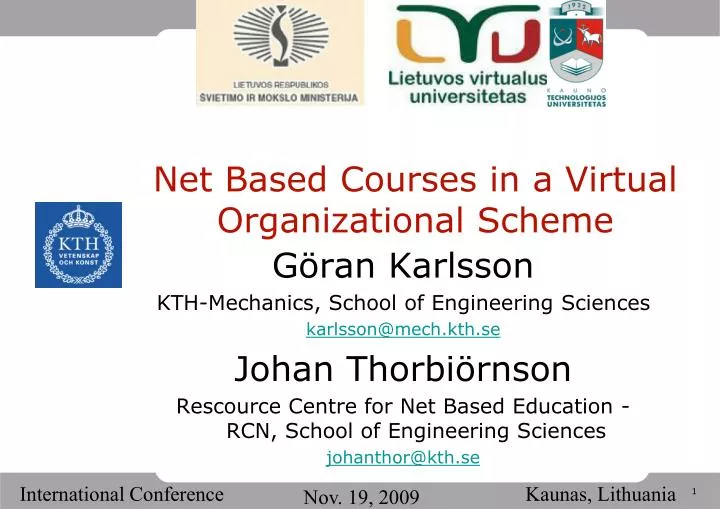 net based courses in a virtual organizational scheme