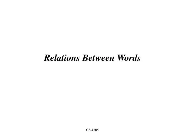 relations between words