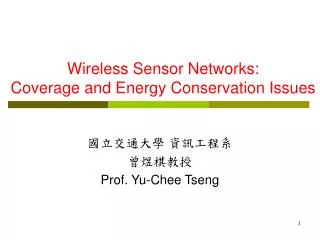 Wireless Sensor Networks: Coverage and Energy Conservation Issues