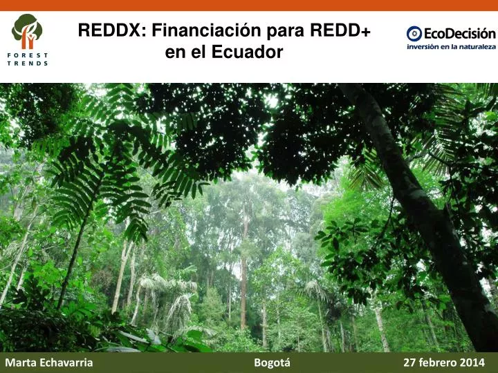 reddx financiaci n para redd en el ecuador