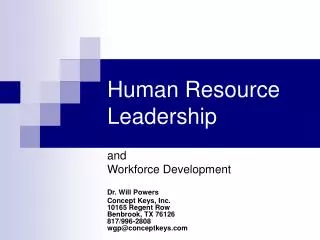 Human Resource Leadership