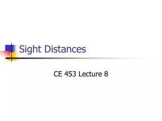 Sight Distances