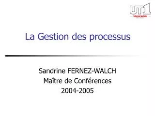 la gestion des processus