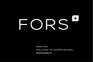 Andreas Perret Athens , October 16th: Data Without Boundaries forscenter.ch