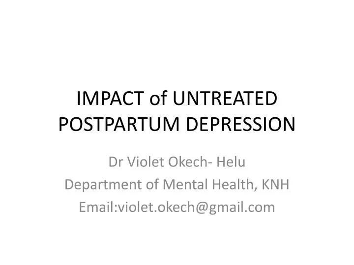 impact of untreated postpartum depression