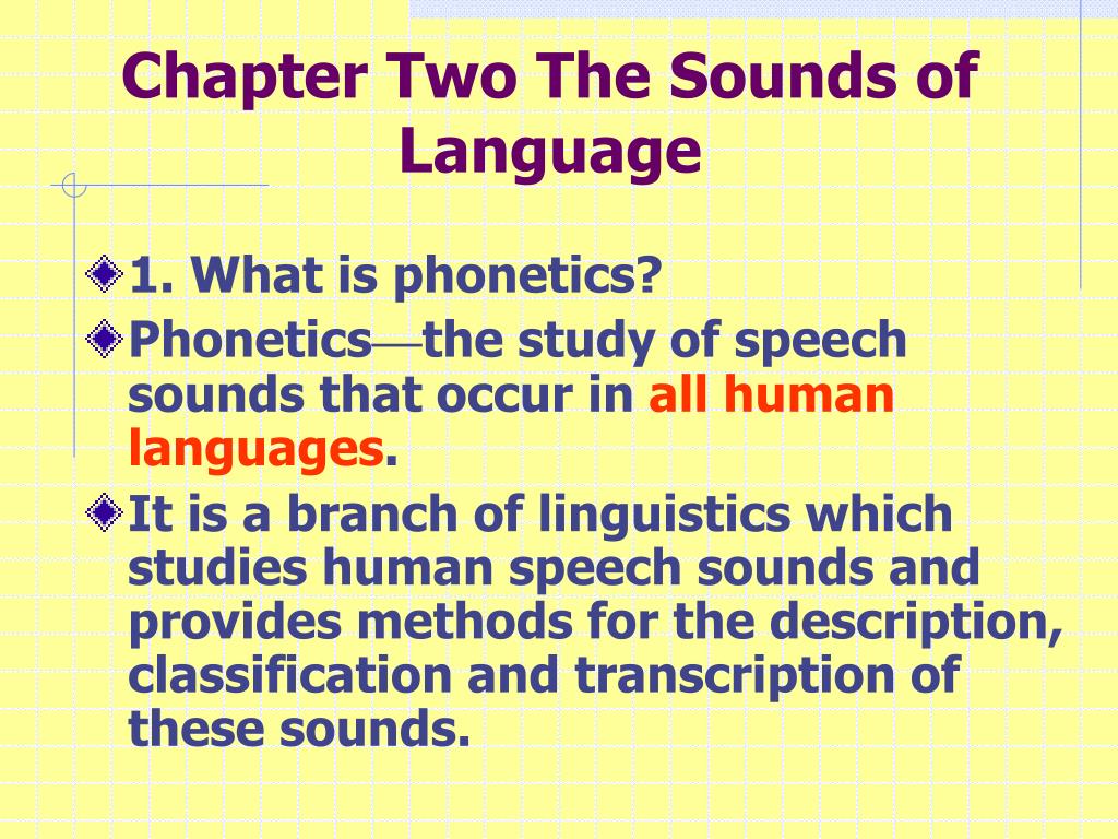PPT - Chapter Two The Sounds of Language PowerPoint Presentation, free ...