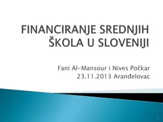financiranje srednjih kola u sloveniji
