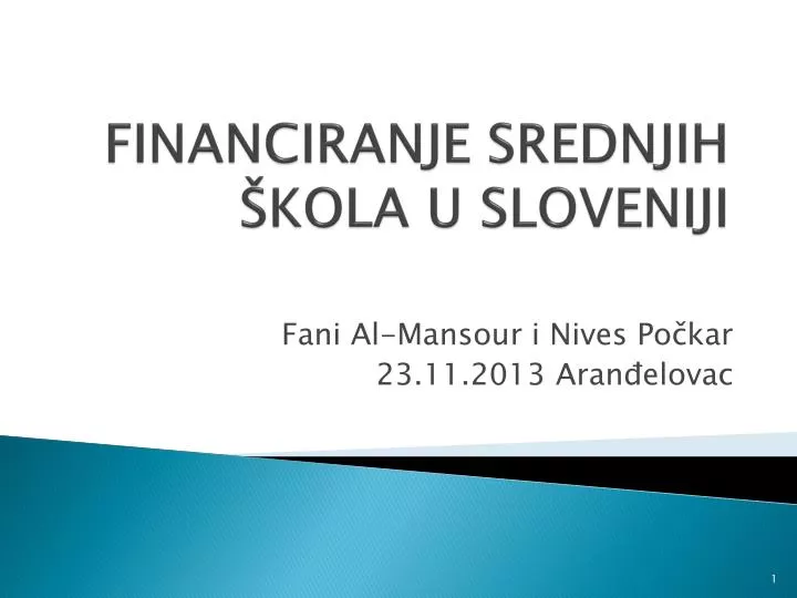 financiranje srednjih kola u sloveniji