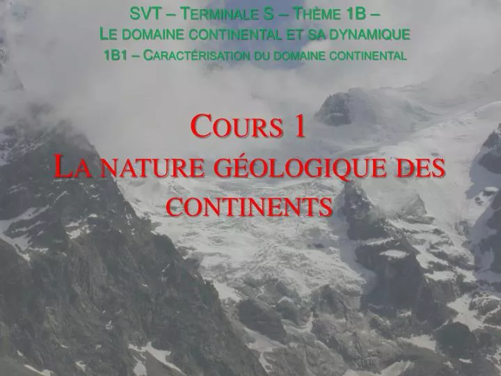 cours 1 la nature g ologique des continents