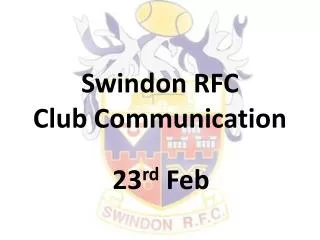 Swindon RFC Club Communication