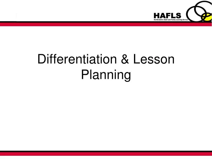 differentiation lesson planning