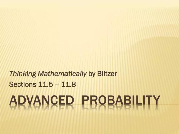 thinking mathematically by blitzer sections 11 5 11 8