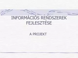 inform ci s rendszerek fejleszt se