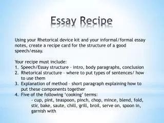 Essay Recipe
