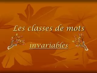 invariables