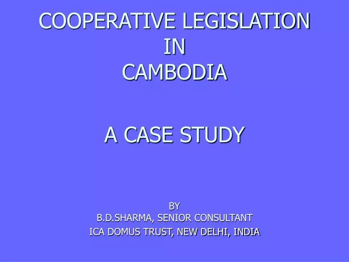 cooperative legislation in cambodia