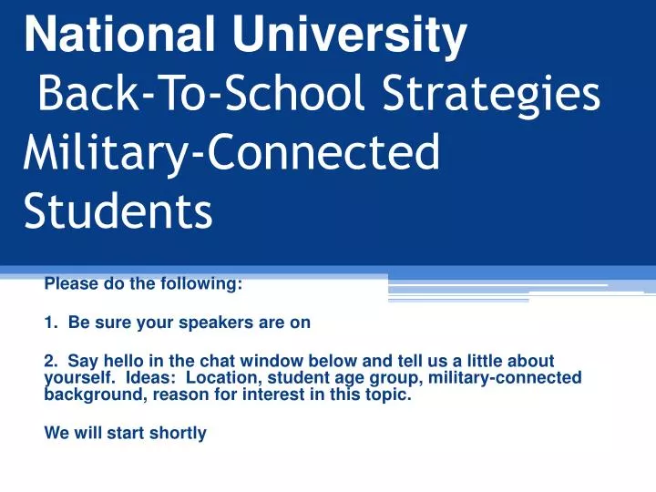 national university back to school strategies military connected students