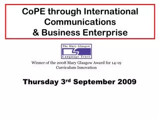 CoPE through International Communications &amp; Business Enterprise