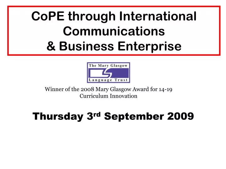 cope through international communications business enterprise