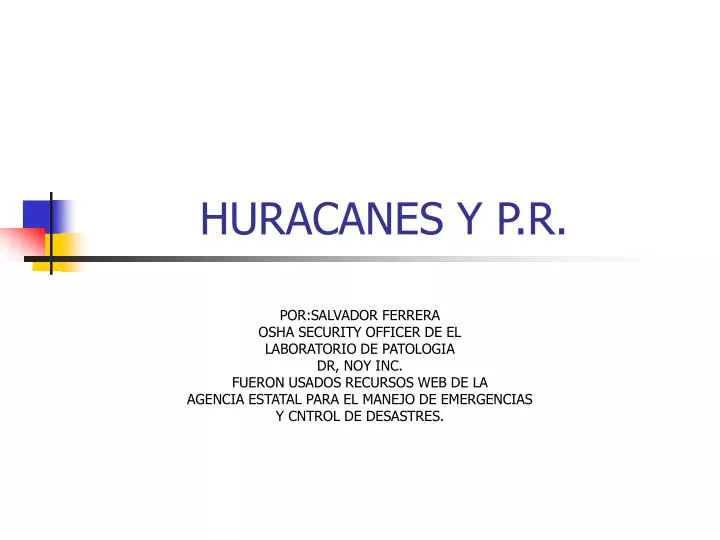 huracanes y p r