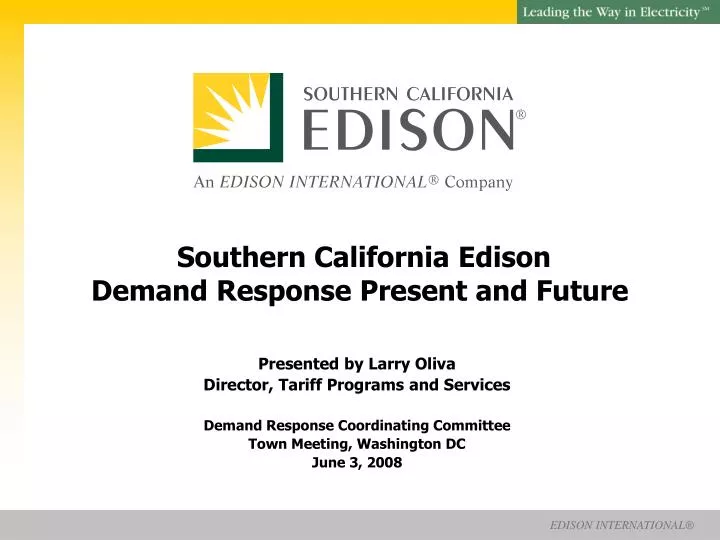 southern california edison demand response present and future