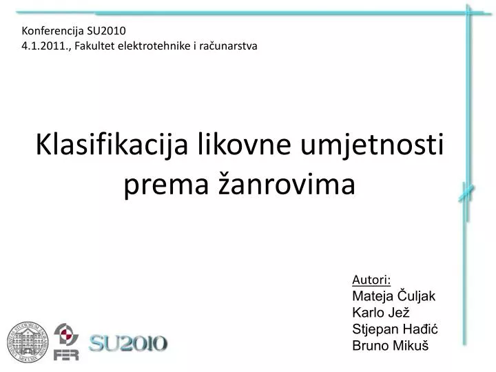 klasifikacija likovne umjetnosti prema anrovima