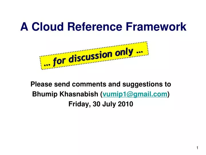 a cloud reference framework