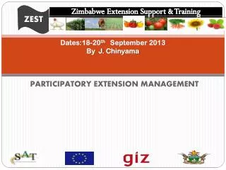 Dates:18-20 th September 2013 By J. Chinyama