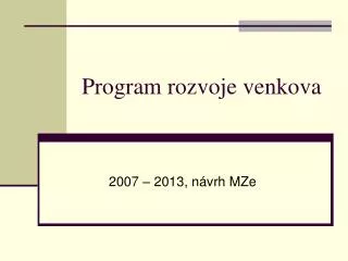 program rozvoje venkova