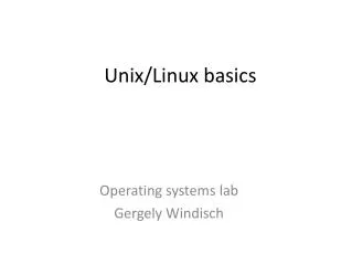 Unix/Linux basics