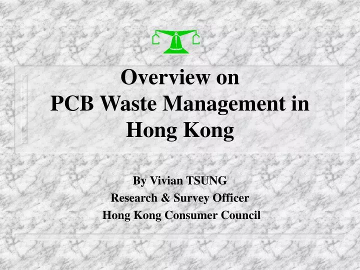 overview on pcb waste m anagement in hong kong