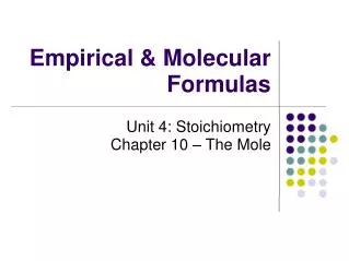 empirical molecular formulas
