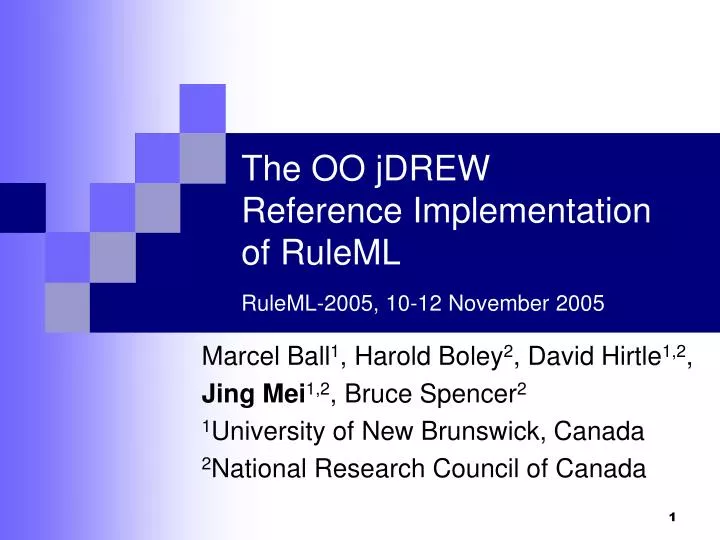 the oo jdrew reference implementation of ruleml ruleml 2005 10 12 november 2005