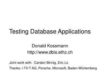 Testing Database Applications