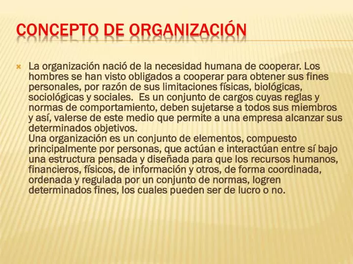 concepto de organizaci n