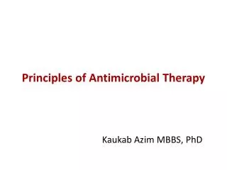 Principles of Antimicrobial Therapy