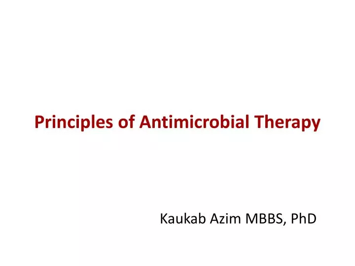 principles of antimicrobial therapy