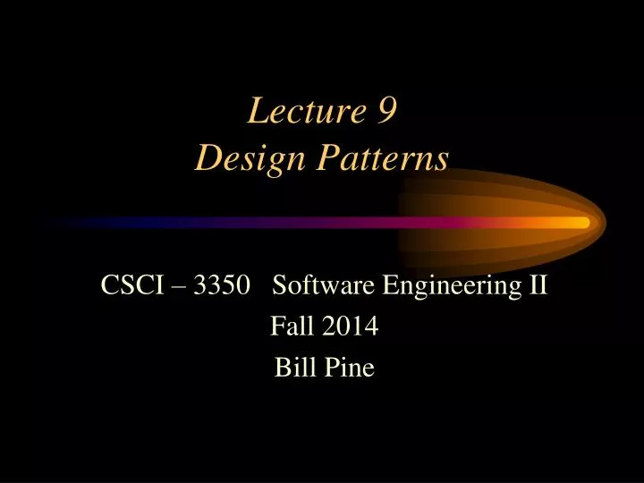 lecture 9 design patterns