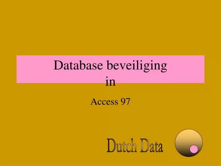 database beveiliging in