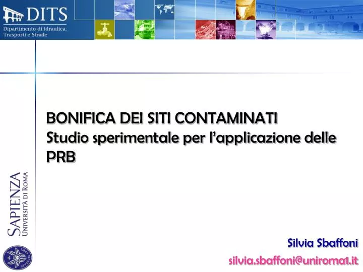 bonifica dei siti contaminati studio sperimentale per l applicazione delle prb