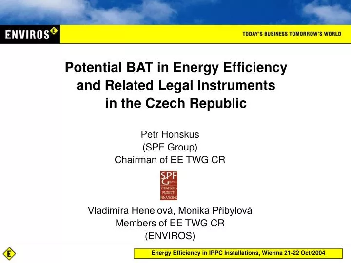 potential bat in e nergy efficiency and related legal instruments in the czech republic