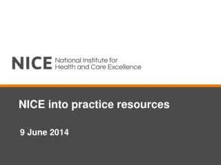NICE into practice resources