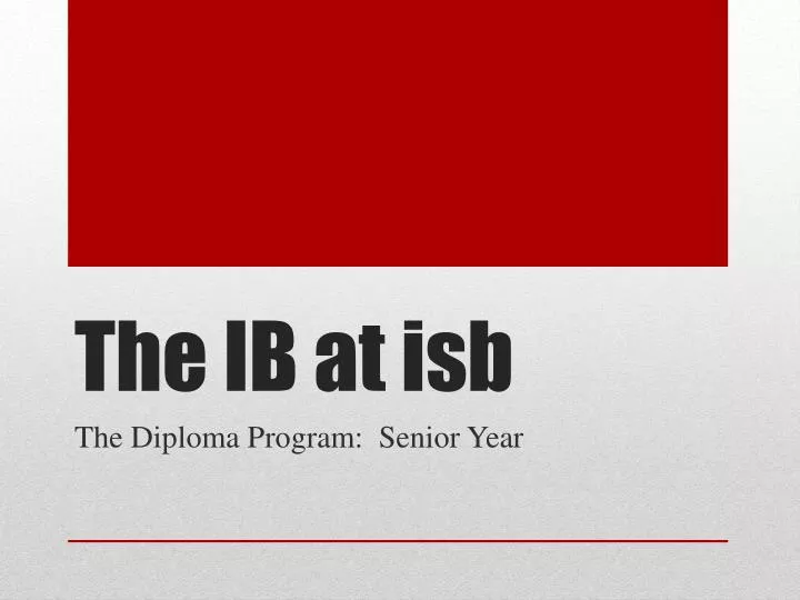 the ib at isb