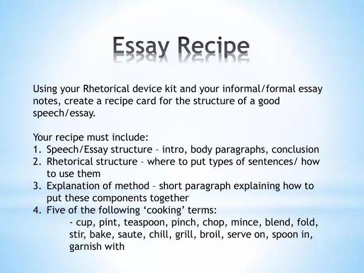 essay recipe