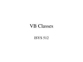 VB Classes